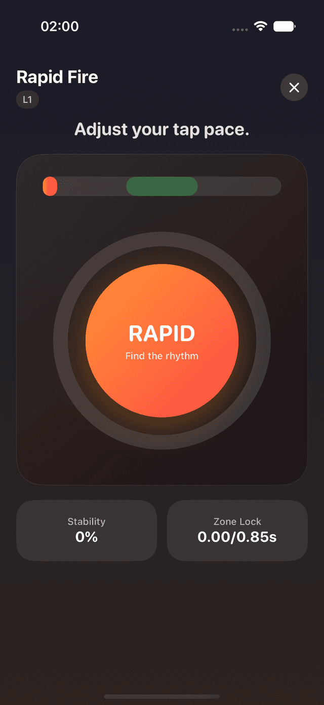 TapCult Rapid Fire gameplay screen