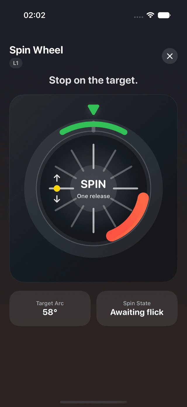 TapCult Spin Wheel gameplay screen