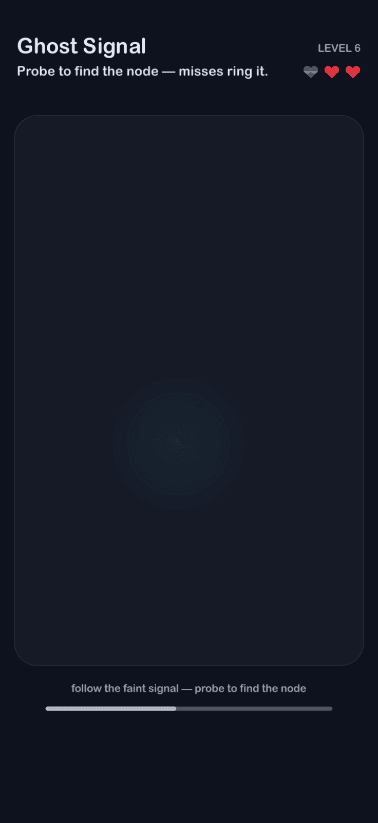 Ghost Signal: Probe to find the node — misses ring it.