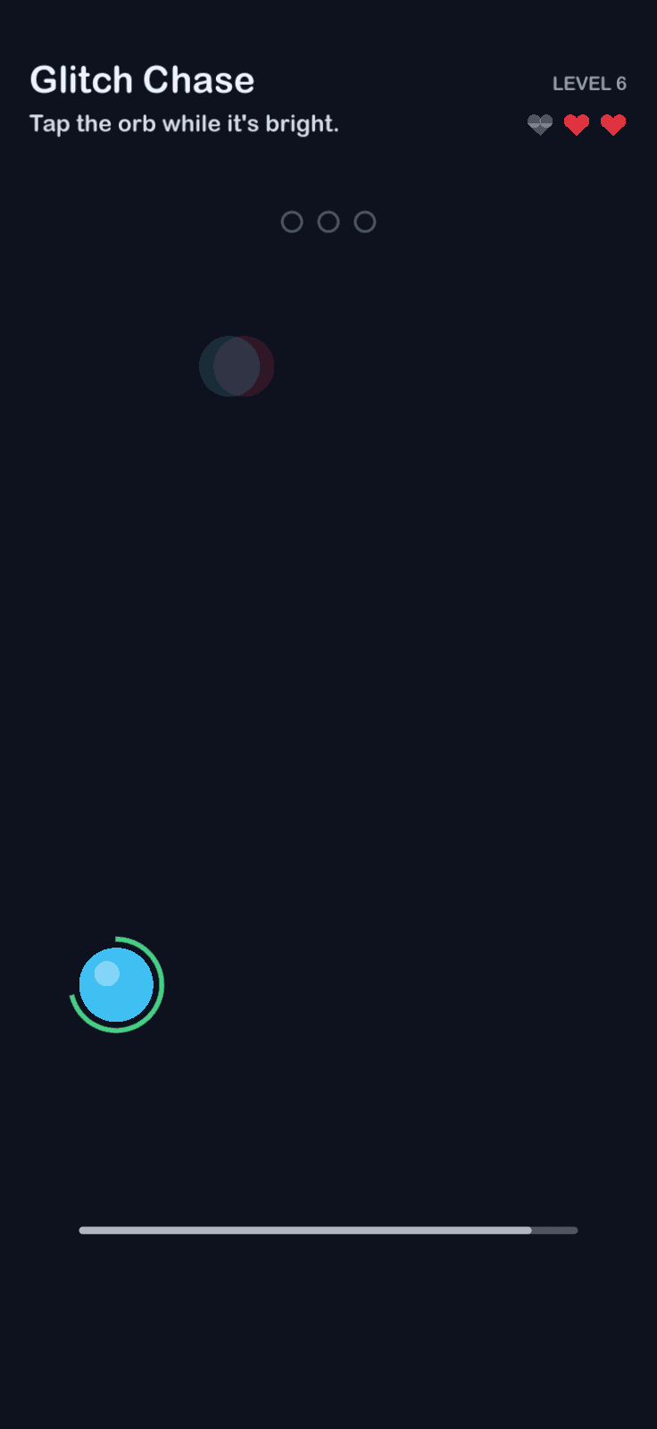 Glitch Chase: Tap the orb while it's bright.